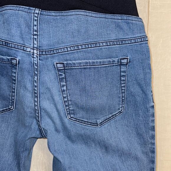 isabel 4/27 Medium Wash Blue Maternity Denim Jegging Criss Cross Back - Picture 10 of 14
